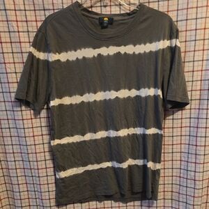 C&C California Dark Olive and White Striped Tee L